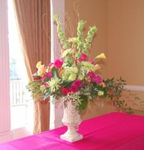 arrangement of mixed flowers